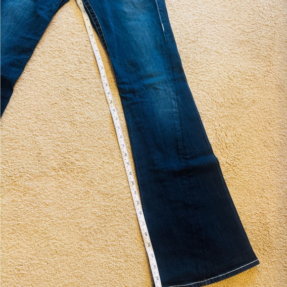 True Religion Dark Blue Low Rise Flare Jeans - Picture 6 of 7